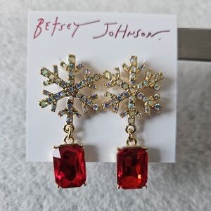 Betsey Johnson Snowflake ❄️ with Red Gem